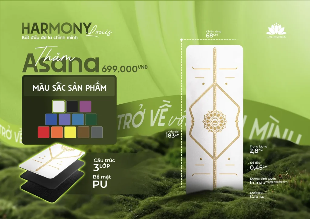 Thảm tập Yoga Louis dòng Harmony Asana