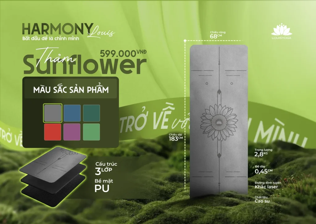 Thảm tập Yoga Louis dòng Harmony Sunflower